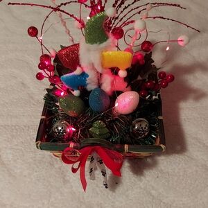 Festive Holiday Basket with Multicolor Accents